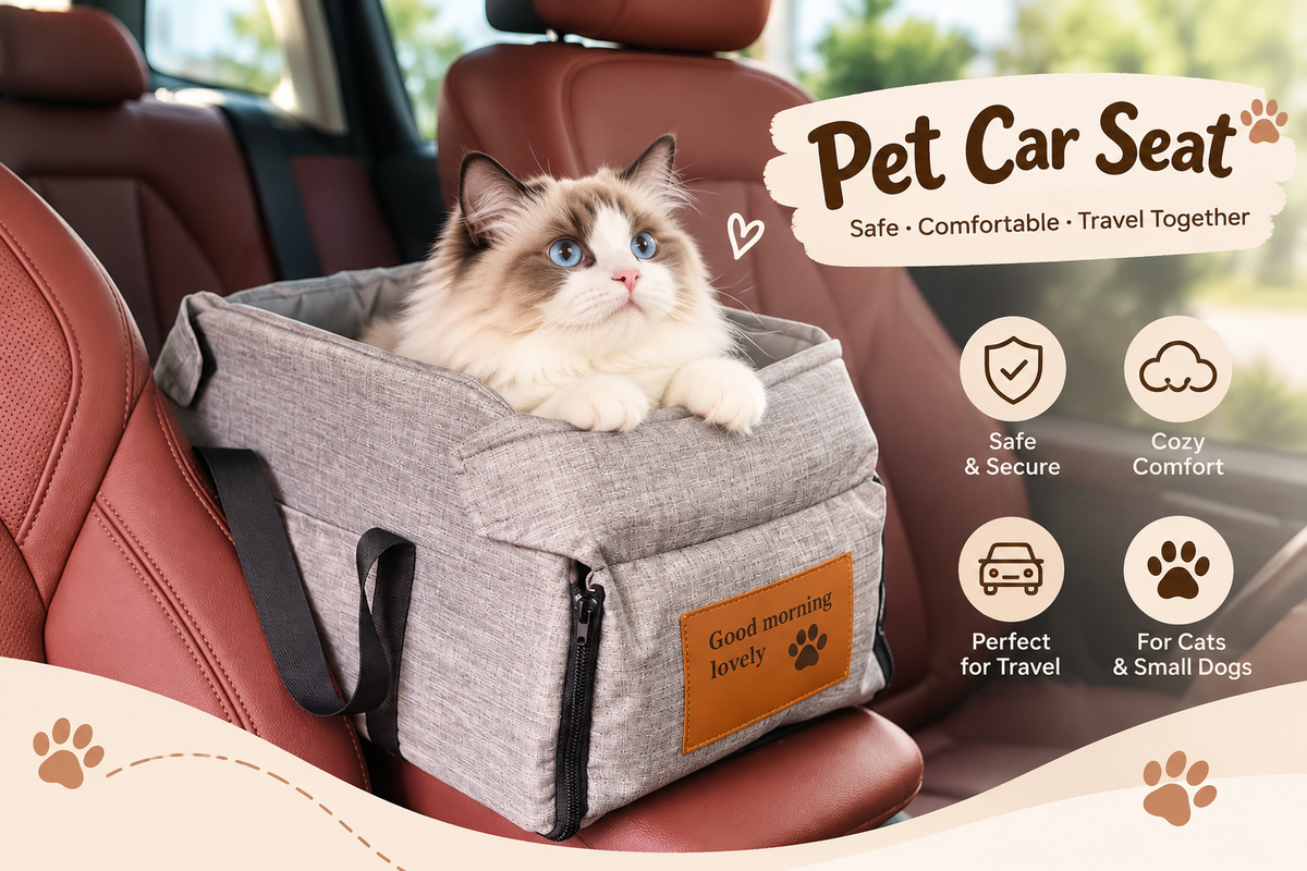 Pet Center Console Car Seat – Small Dog & Cat Travel Booster